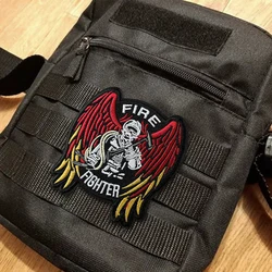 Parche táctico bordado bombero con velcro para chaleco