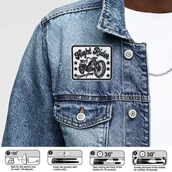 Parche bordado termoadhesivo locomotora Night Rider estilo punk rock