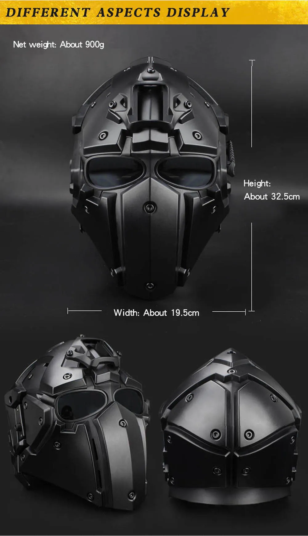Detalle del conjunto frontal y visor del casco KOLINLOV
