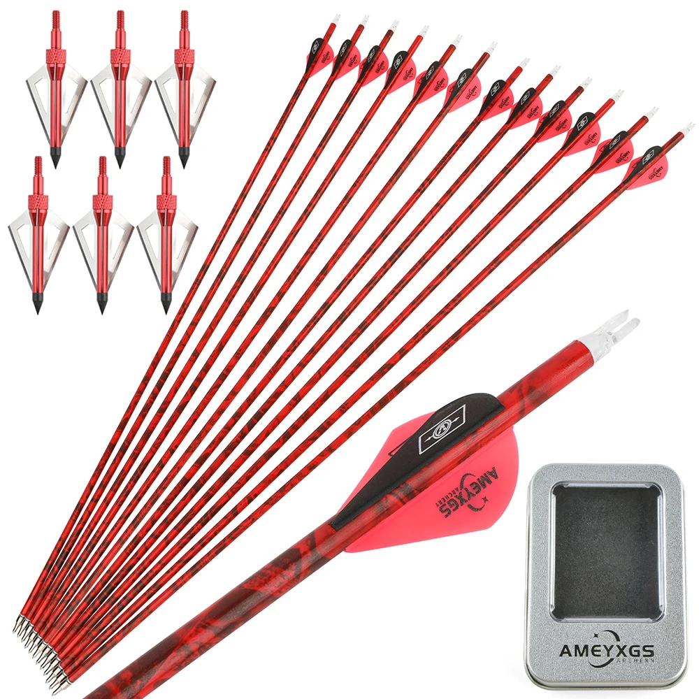 SP500 Flechas de carbono mixto para arco con plumas de goma - imagen 4