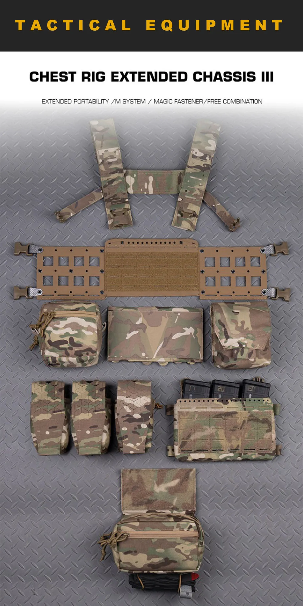 Chasis táctico con sistema MOLLE