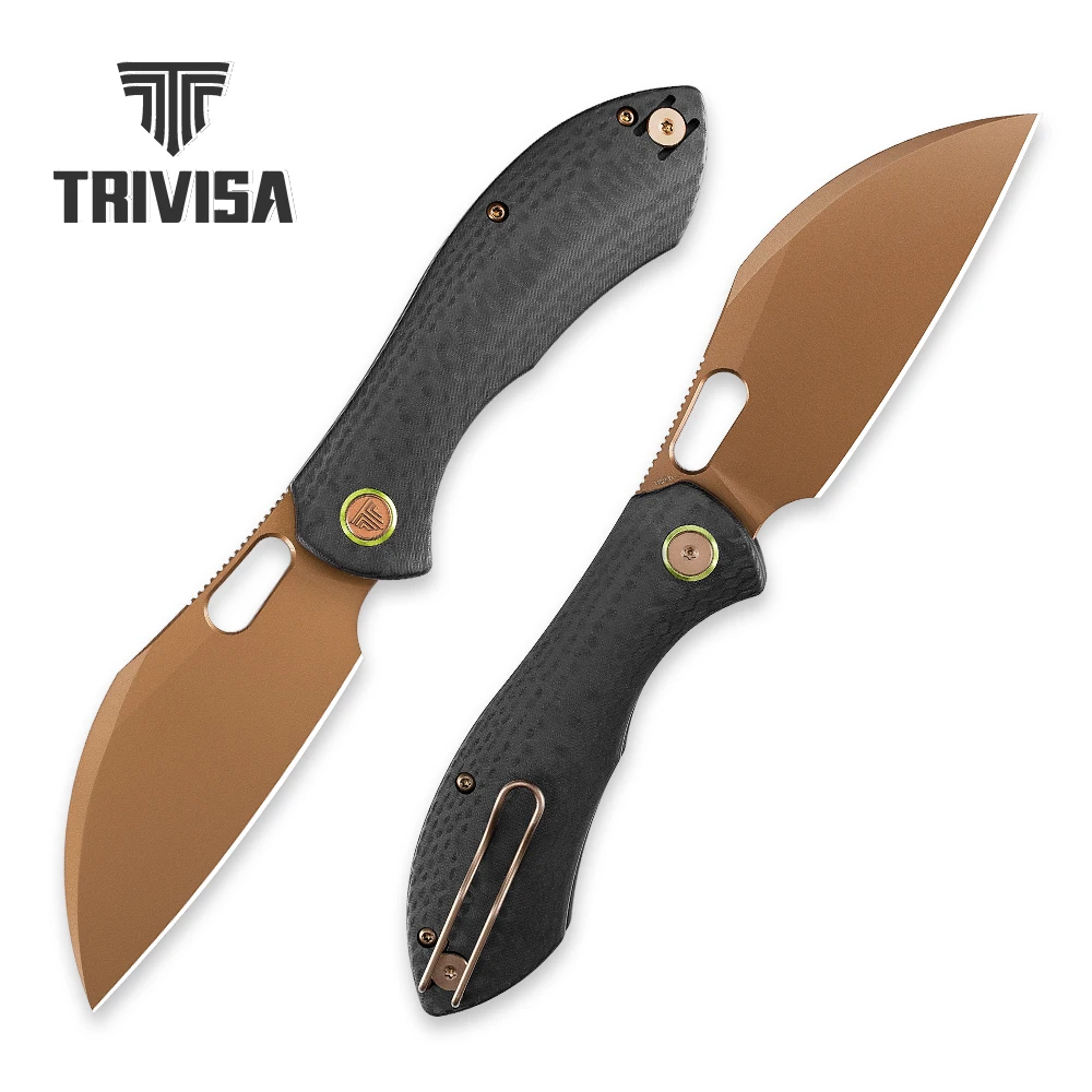 Cuchillo plegable TRIVISA EDC de acero inoxidable para camping y pesca - imagen 2