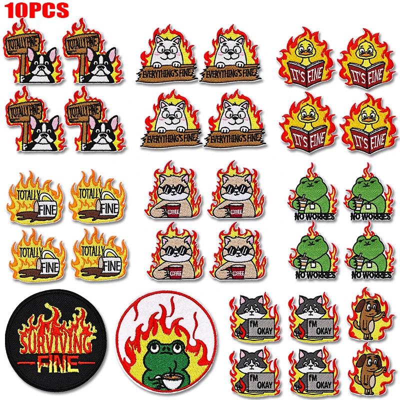 Parches termoadhesivos bordados animales con estilo flame para ropa - imagen 5