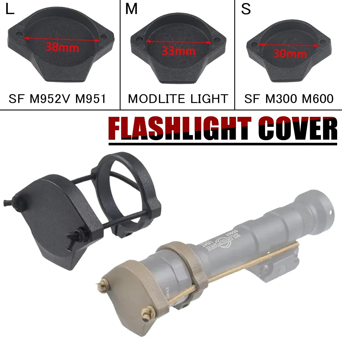 Protector de lente Surefire M300 M600 táctico – Cubierta frontal resistente