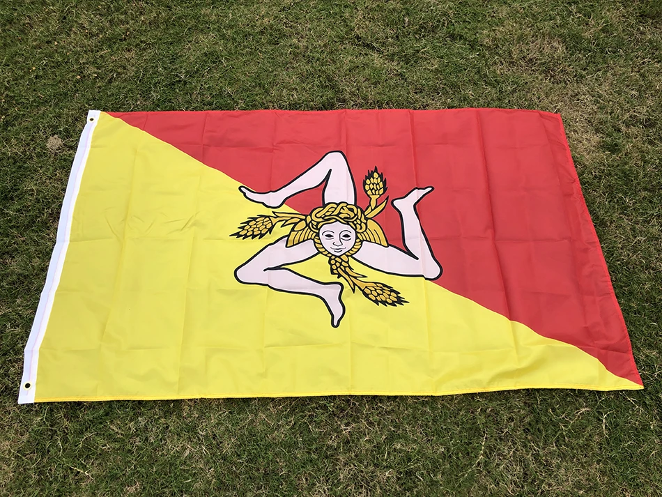 SKY FLAG Bandera Sicilia Trinacria – Decoración Pared y Hogar