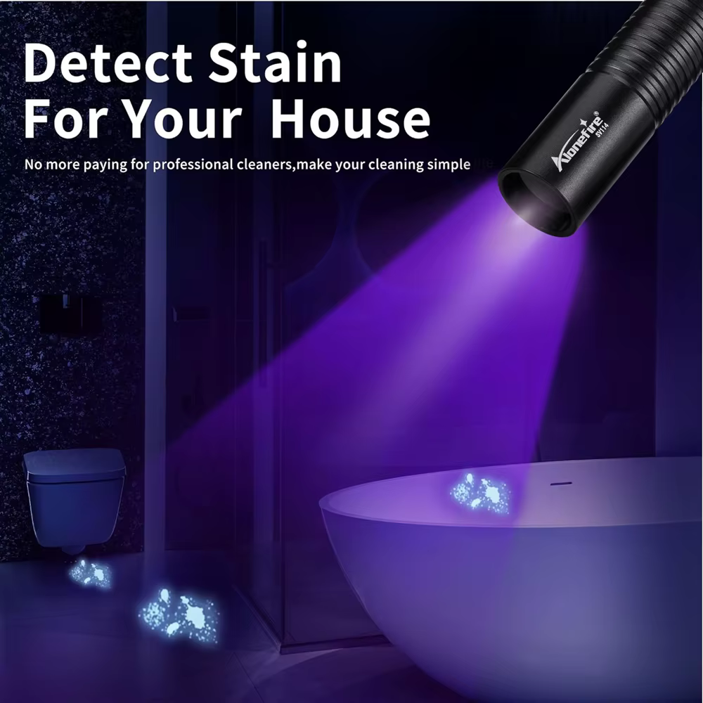 Linterna UV recargable USB 365nm – Detección mascotas y hygiene - imagen 3