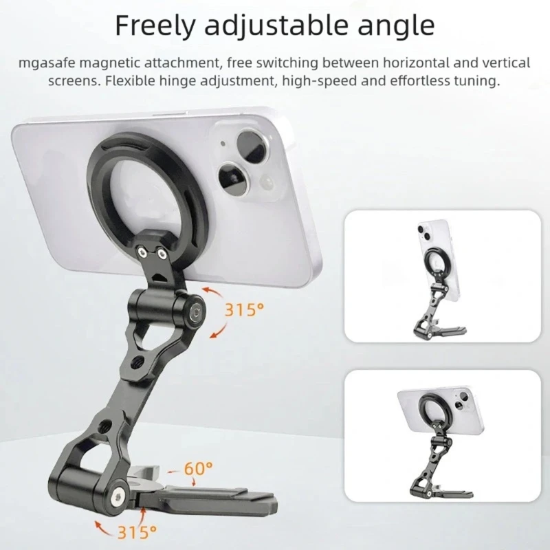 Soporte portátil de teléfono metálico plegable con ángulo ajustable - imagen 4