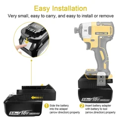Adaptador batería Li-ion compatible Makita a DeWalt para herramientas
