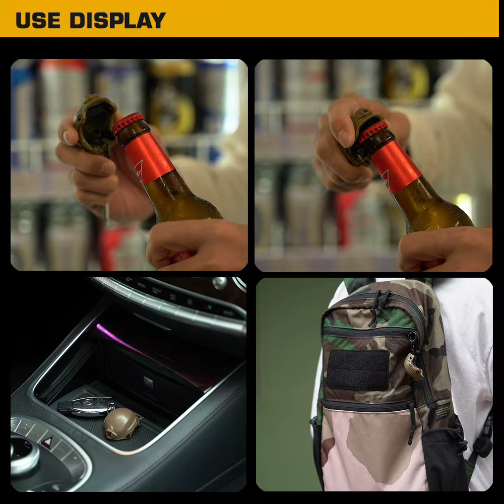 Llavero abrebotellas casco táctico MK7 – Acero resistente - imagen 5