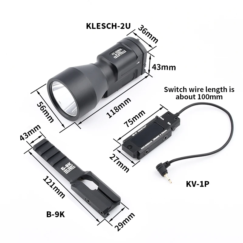 KLESCH 2U Linterna táctica Picatinny estroboscópica de alta potencia - imagen 5