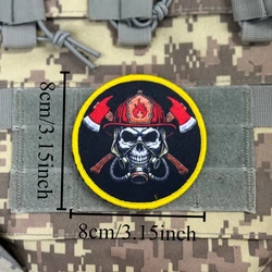 Parche táctico calavera bombero moral – Velcro gancho y bucle