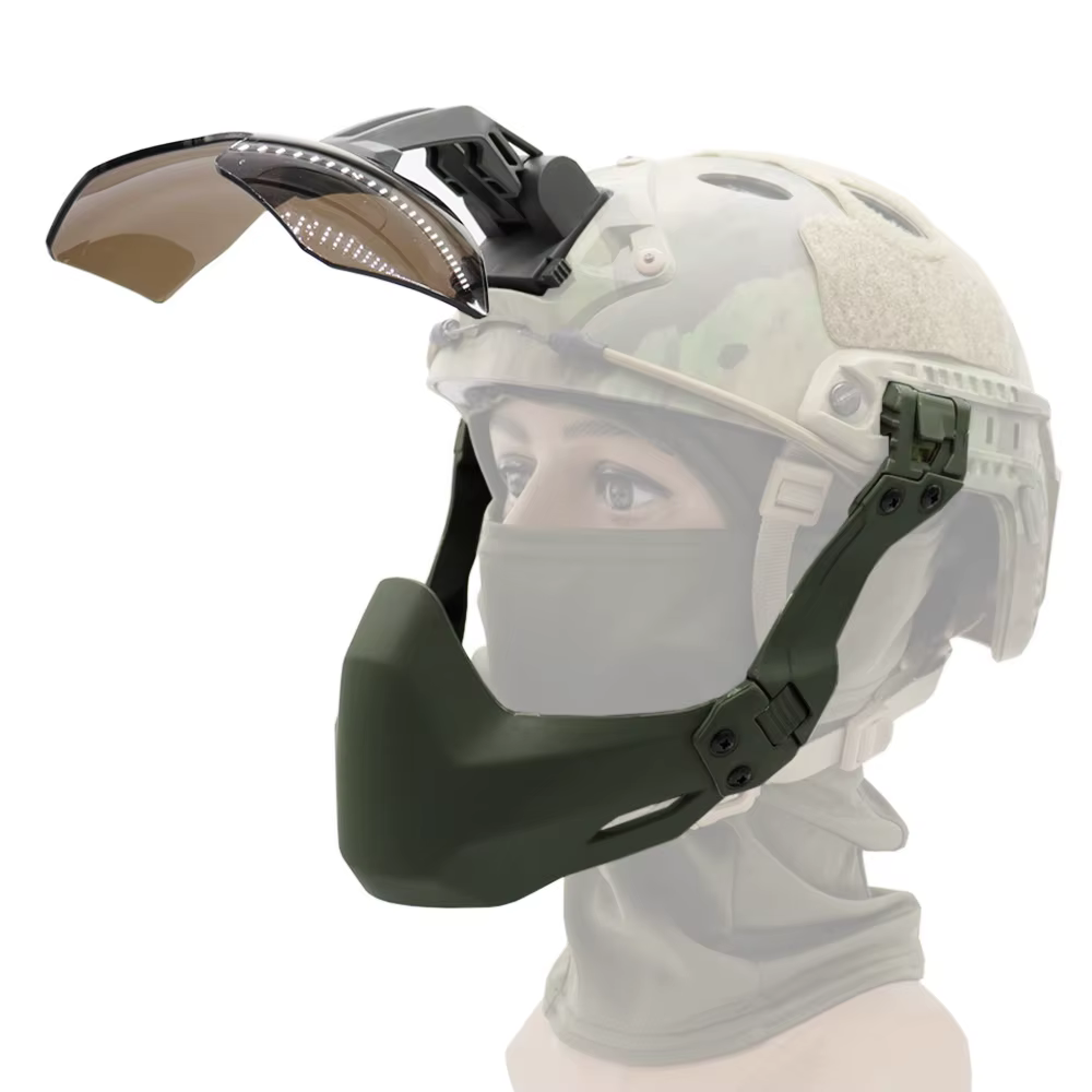Casco táctico media cara gafas protectoras airsoft paintball caza - imagen 3