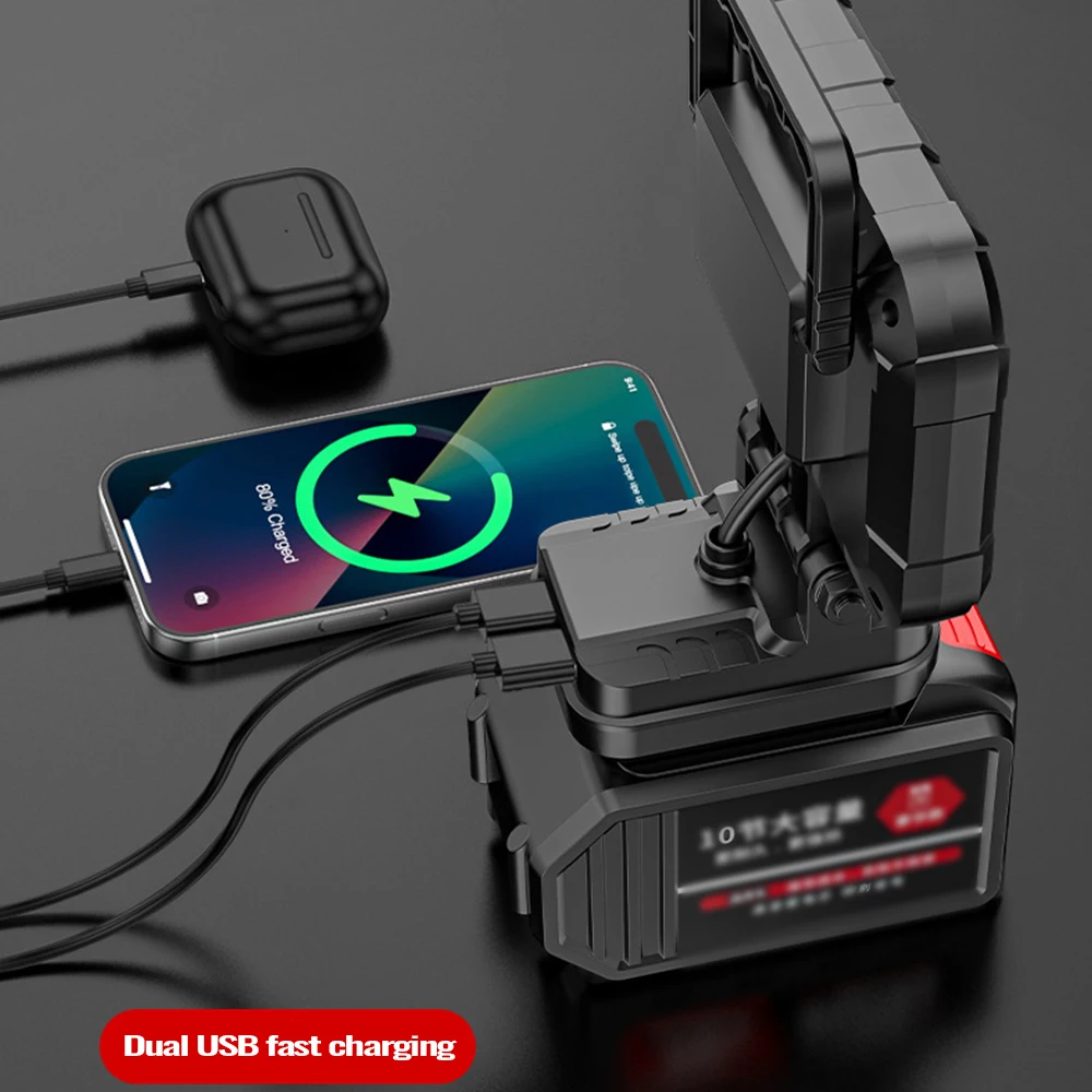 Linterna de trabajo LED USB recargable compatible Dewalt Makita - imagen 2