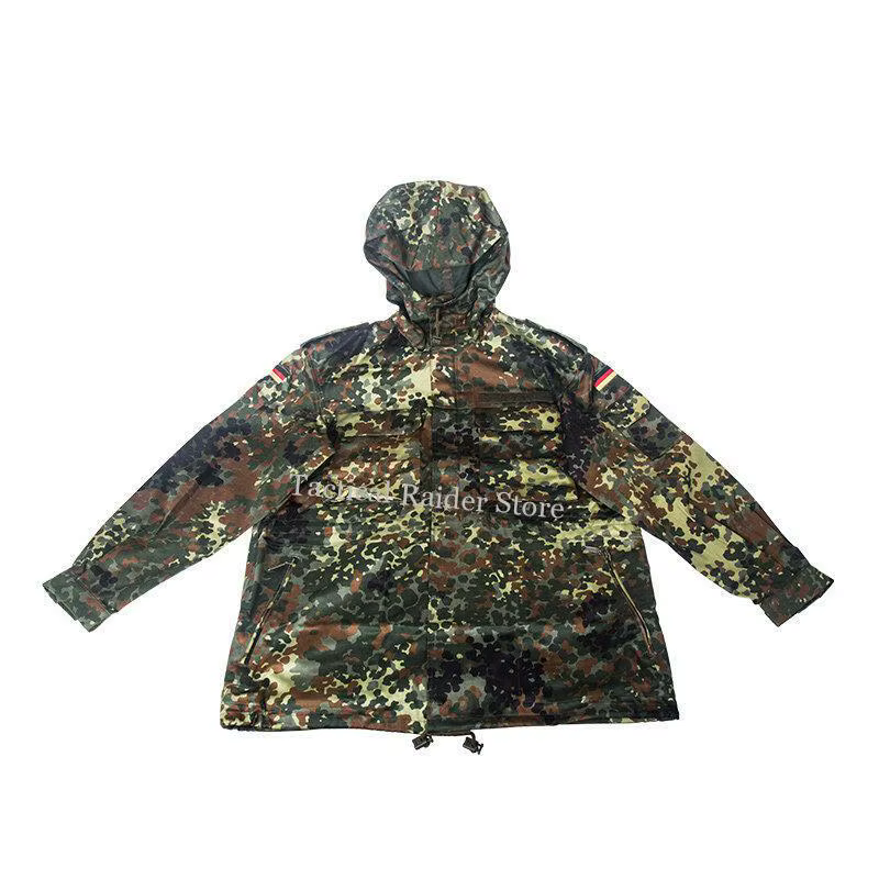 Chaqueta camuflaje gabardina con gorro resistente para hombre