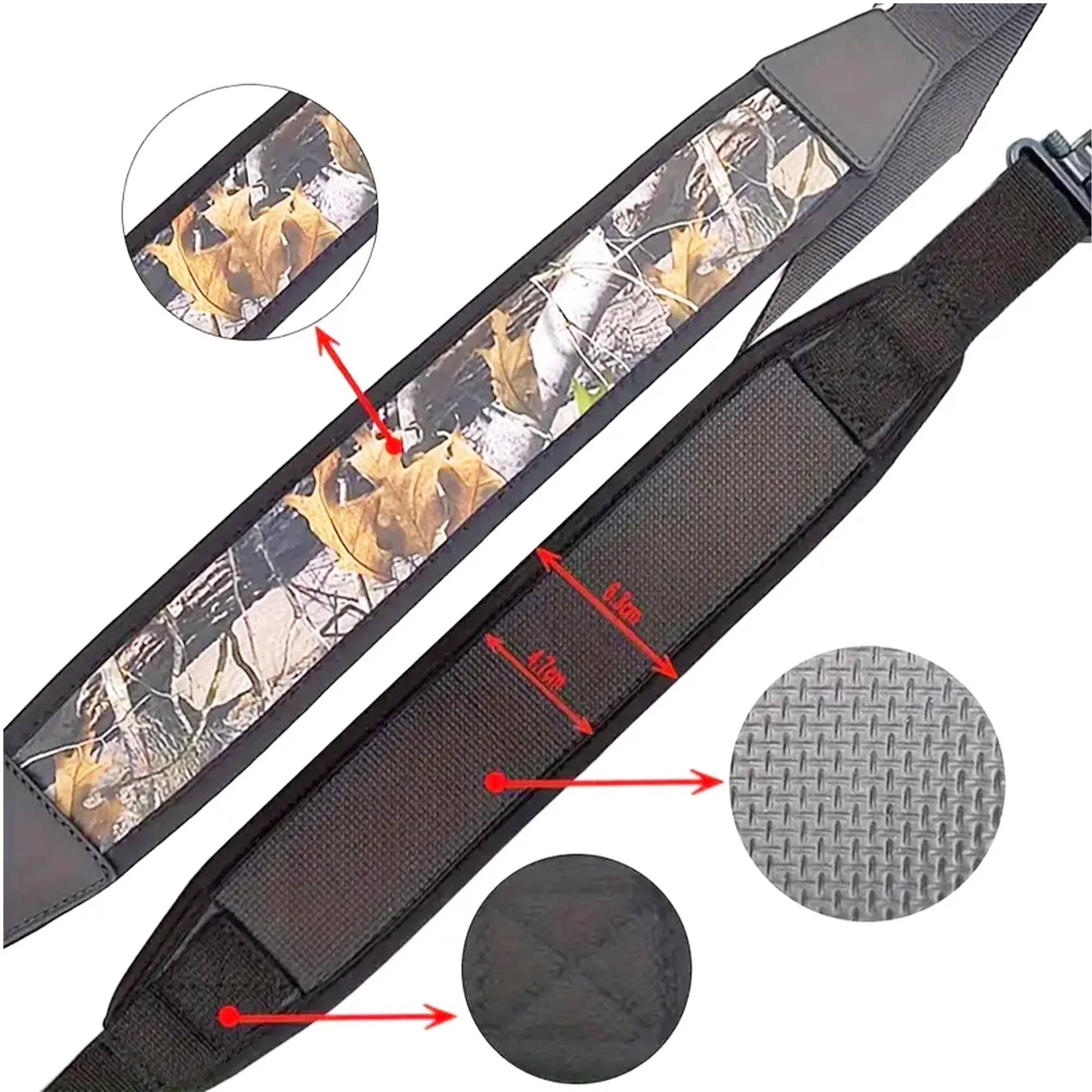 Bandolera caza 2 puntos ajustable neopreno antideslizante hebilla giratoria - imagen 2