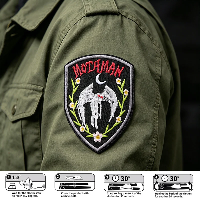 Parche termoadhesivo bordado Mmothman Halloween floral para gorra - imagen 3