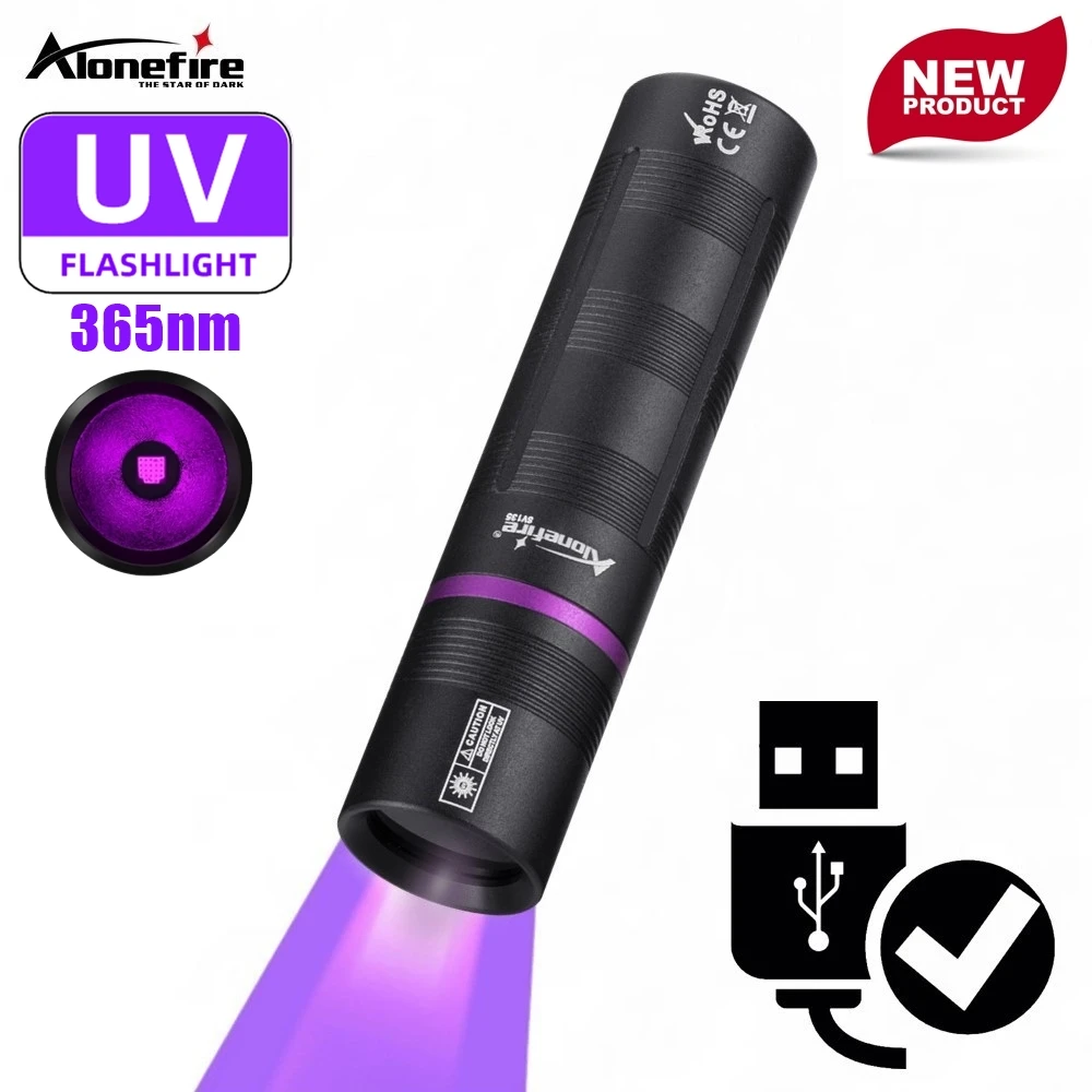 Linterna luz negra UV recargable USB para detección de fluidos - imagen 2