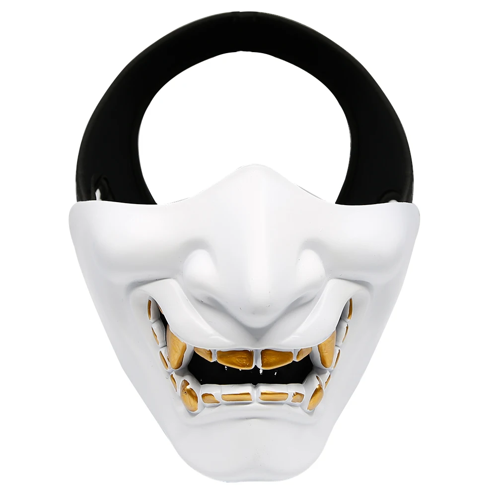 Máscara táctica paintball samurái calavera, media cara softair - imagen 3