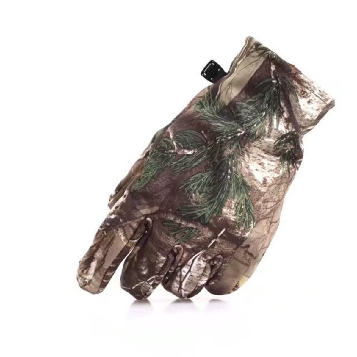 Vista frontal de los guantes de camuflaje NANFOO