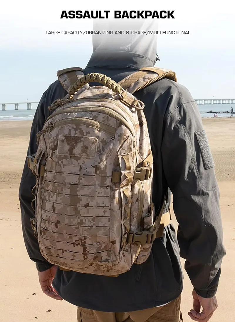 Mochila táctica MOLLE de gran volumen para aire libre y emergencias