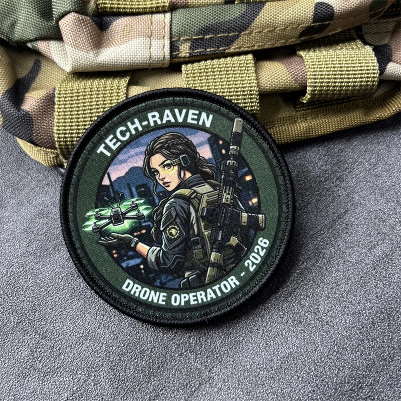 Parche táctico UAV bordado niña, insignia moral gancho y bucle - imagen 4