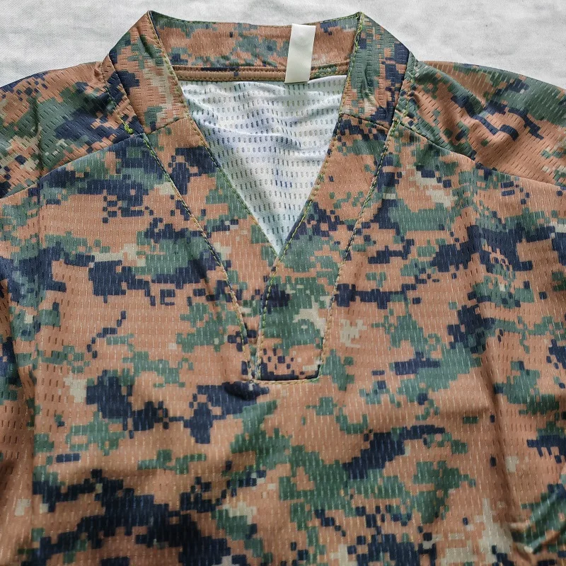 Camiseta militar MARPAT de manga larga transpirable con cuello V - imagen 4