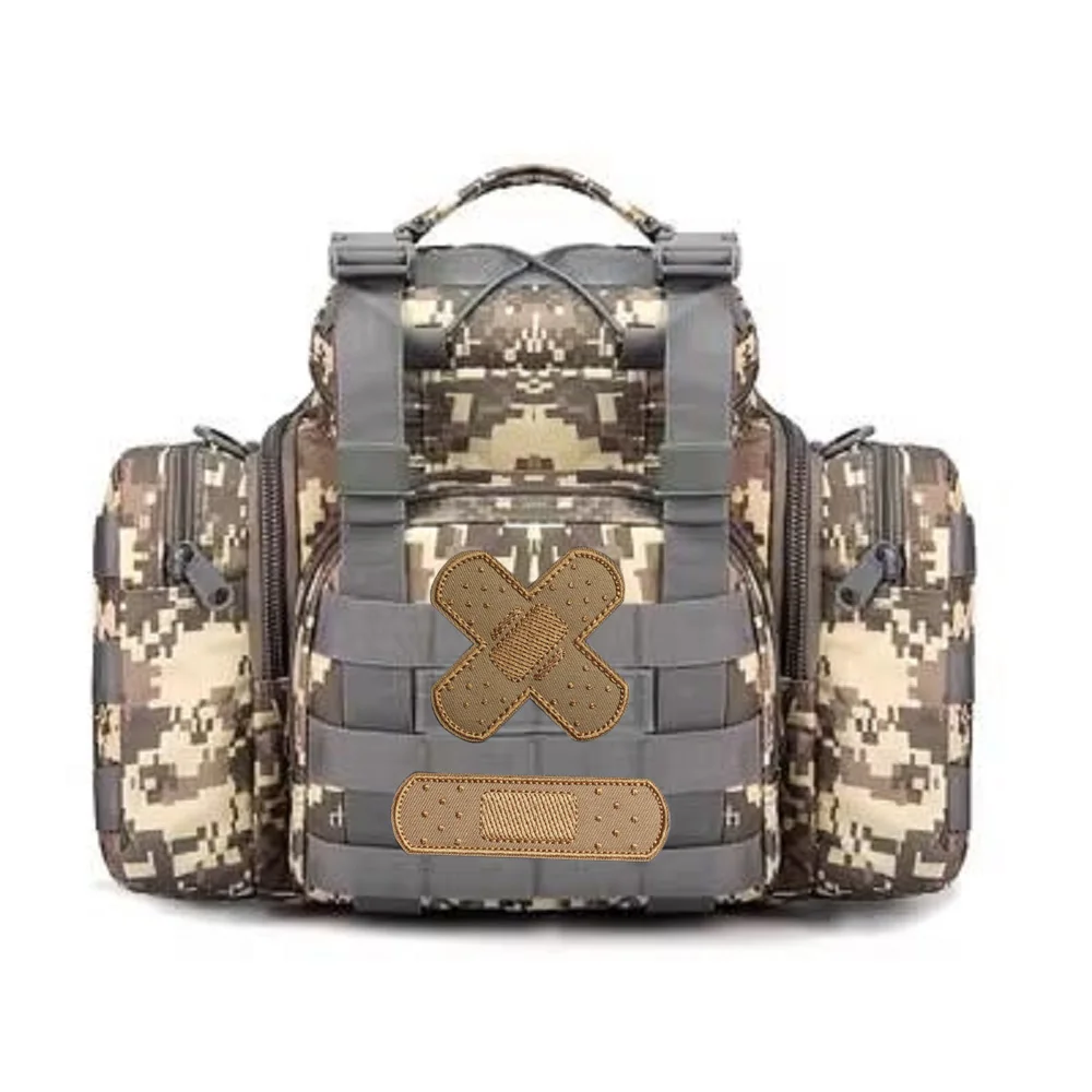 Parche bordado velcro para mochila – Diseño tirita táctico outdoor - imagen 2