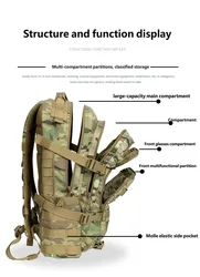 Mochila táctica Yakeda de nailon camuflaje ligera para outdoor