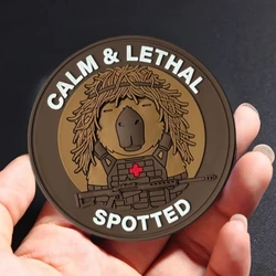 CALM & LETHAL parche táctico PVC velcro gancho y bucle Beaver