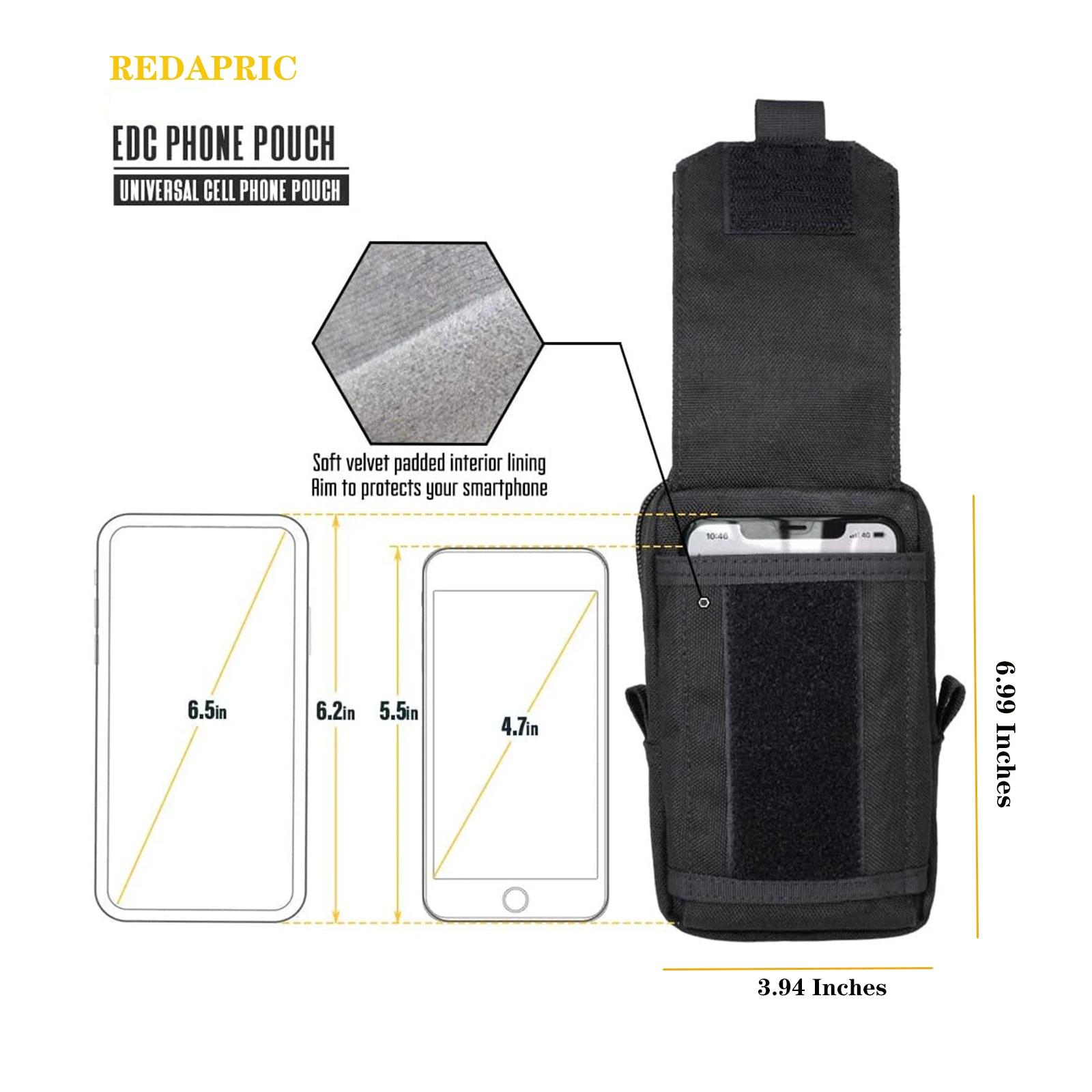 Bolsa táctica MOLLE para exteriores: riñonera EDC y funda móvil - imagen 4