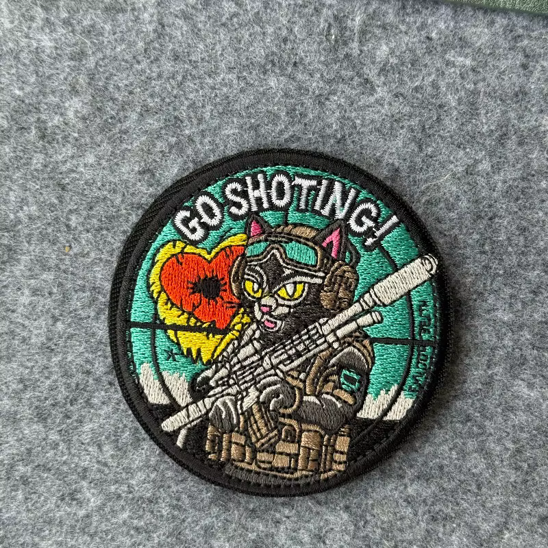 Parche táctico bordado gato camuflaje con gancho y bucle - imagen 5