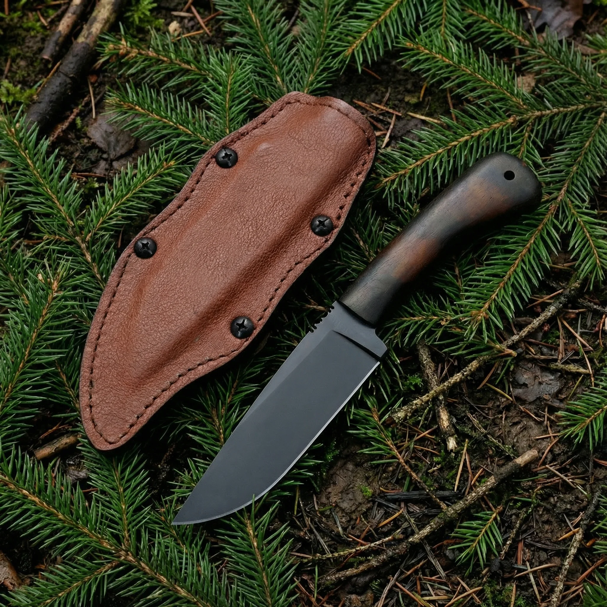 Cuchillo fijo de exterior con funda para camping y senderismo - imagen 4
