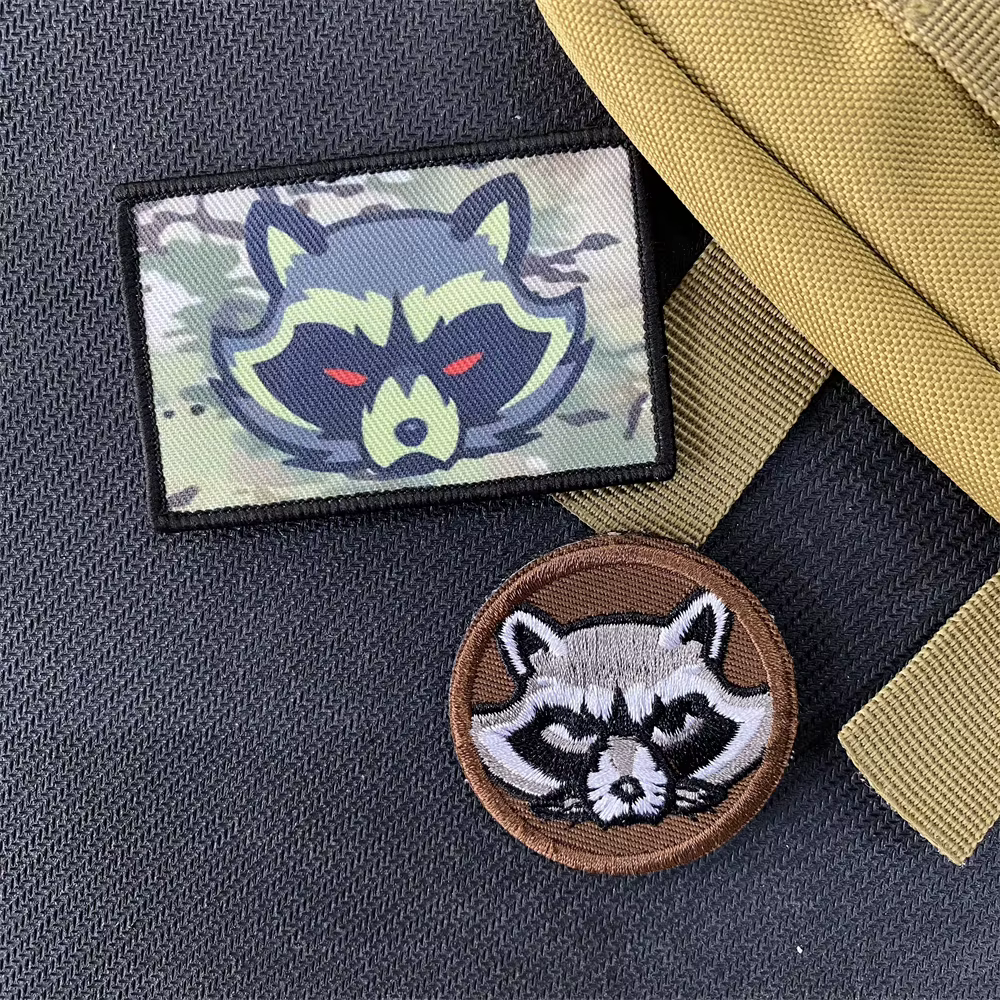 Parche tactico insignia patrulla mapache enojado Multicam velcro