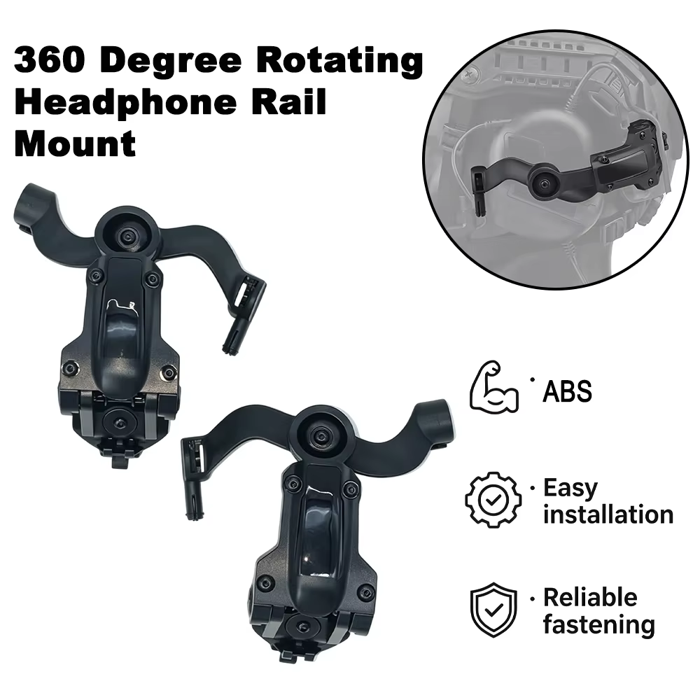 Soporte auriculares casco táctico con rotación multiángulo – Compatible MOLLE - imagen 4