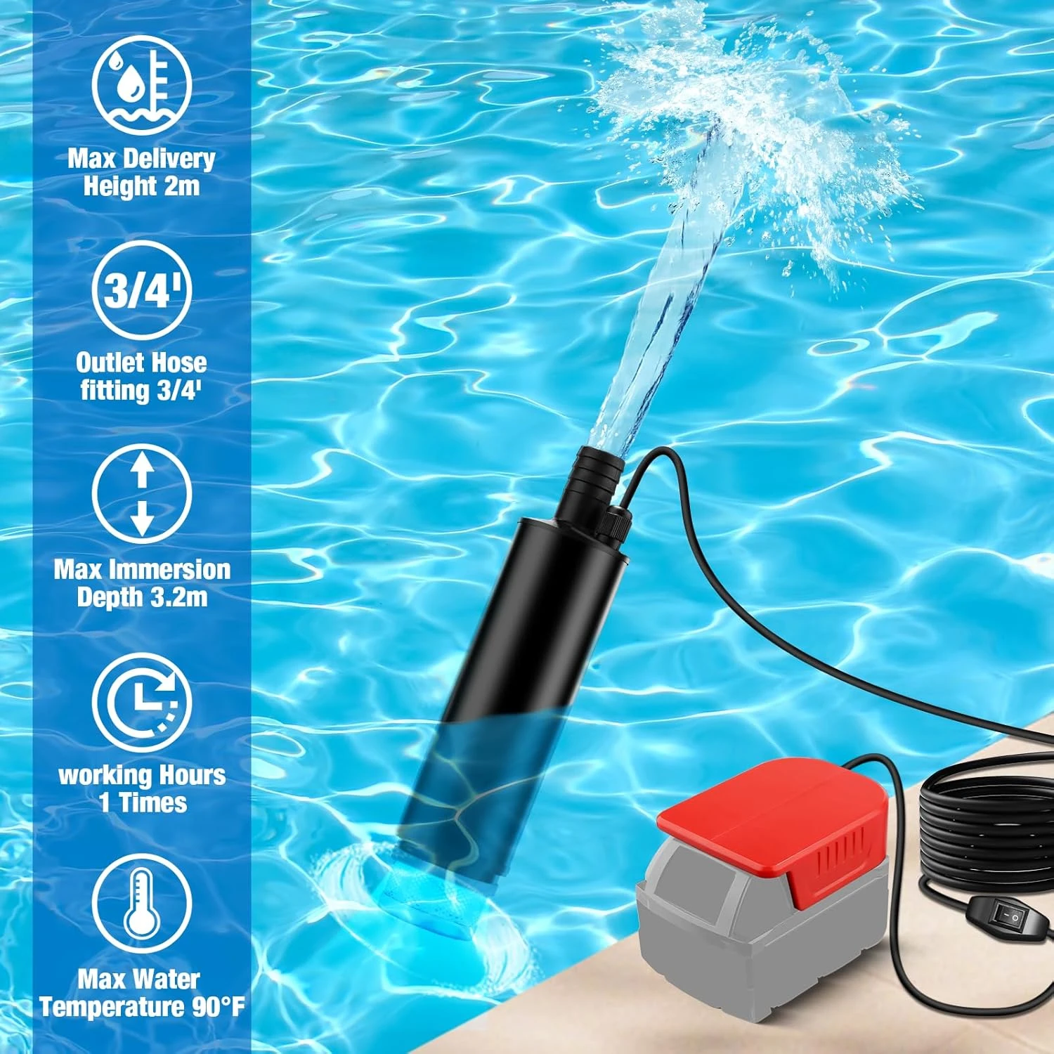Milwaukee bomba de agua sumergible inalámbrica con filtro sedimentos - imagen 3