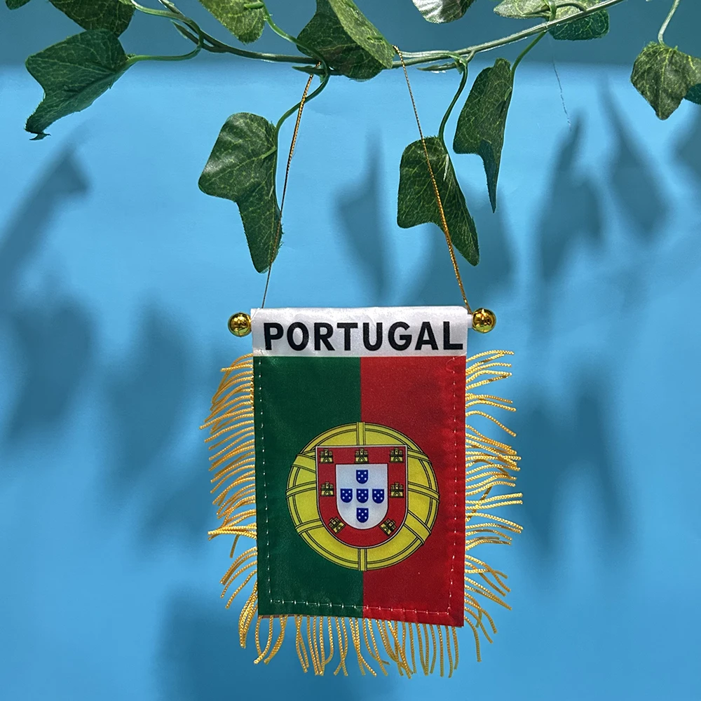 Bandera colgante Portugal para coche, poliéster impresa doble cara - imagen 2
