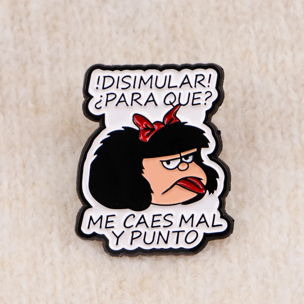 Broche esmalte frase divertida – Pin decorativo ropa y sombreros mujer - imagen 5