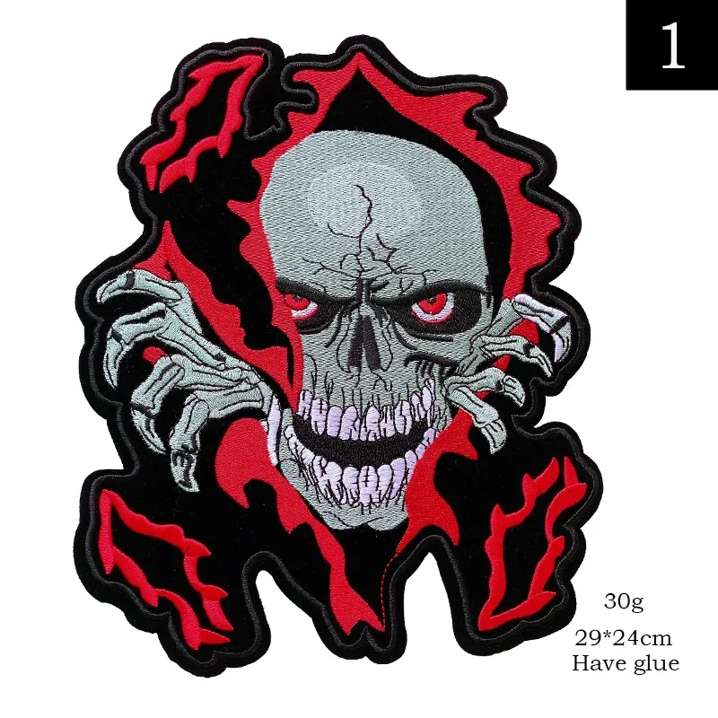 Parche bordado trasero punk libertad – calavera para planchar - imagen 5