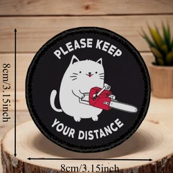 Parche moral Keep a Distance From the Cat – Estampado táctico velcro