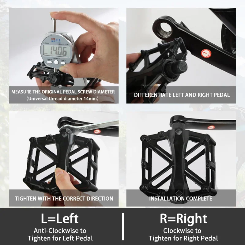 Pedales bicicleta aleación aluminio tipo X plataforma ancha con agarre - imagen 5