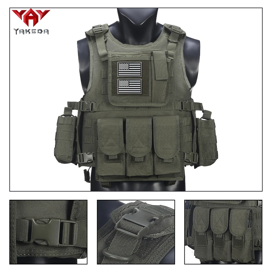 YAKEDA Chaleco táctico MOLLE con hebilla de cinturón ajustable - imagen 5