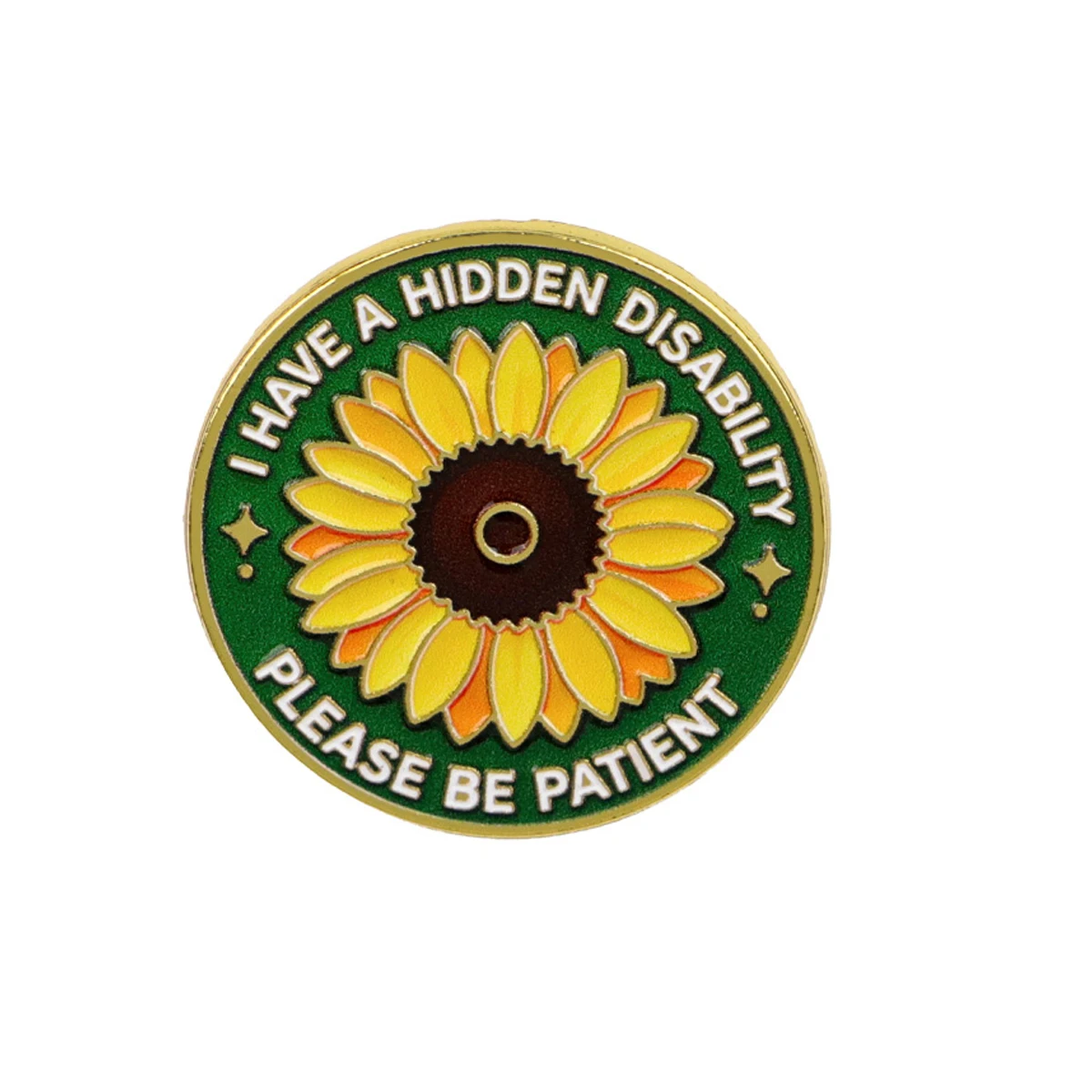 Pin de solapa con girasol y texto