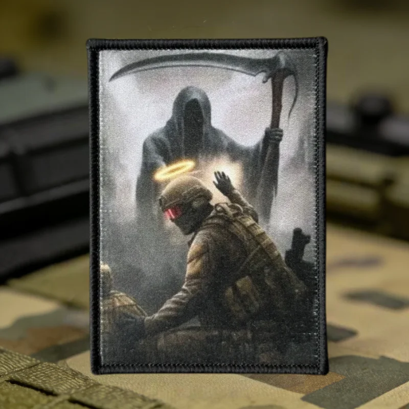 Parche táctico Ángel de la Muerte con gancho y bucle para mochila - imagen 4