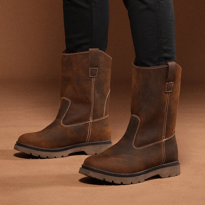Botas tácticas impermeables de cuero vacuno para caza y trekking