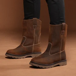 Botas tácticas impermeables de cuero vacuno para caza y trekking