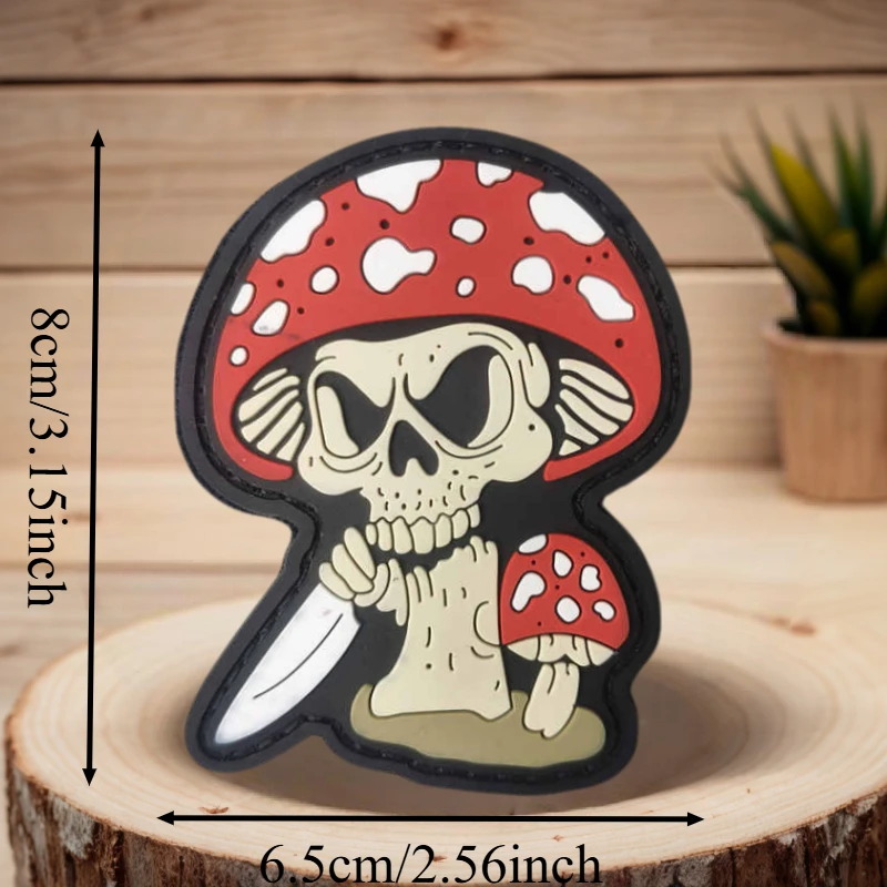 Parche PVC 3D Fly Agaric en detalle