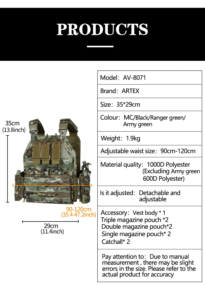 Sistema MOLLE para accesorios compatibles