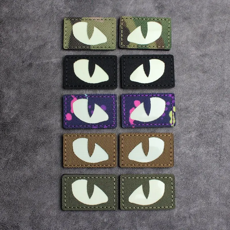 Parche Velcro mochila gato demonio ojos luminosos cortado láser - imagen 3