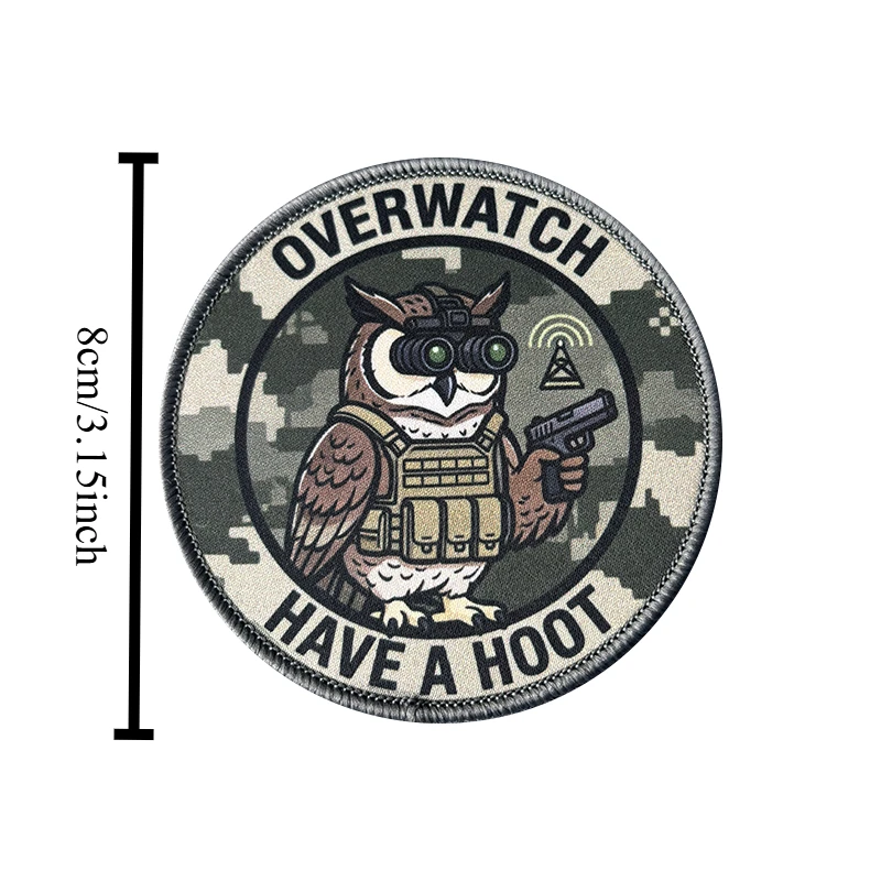 Parche táctico búho Overwatch con velcro para mochila y chaleco - imagen 2