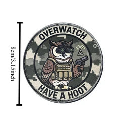 Parche táctico búho Overwatch con velcro para mochila y chaleco